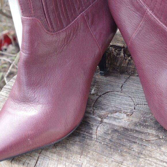 Nine West Leather Ankle  High Heel Boots Brown Ladies Boots - Picture 7 of 8
